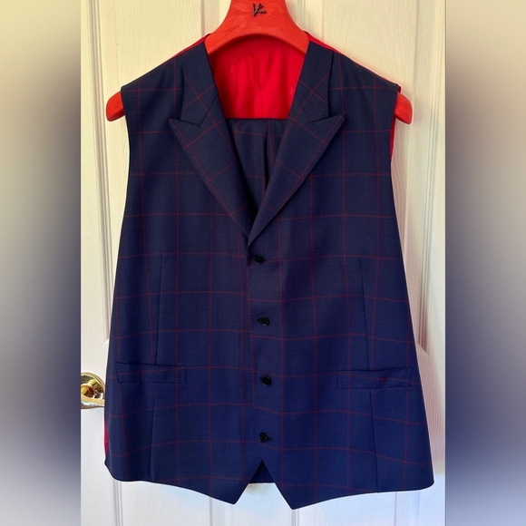 NWOT ISAIA 3-Piece Suit - Blue/Red - Picture 3 of 9